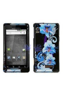 Motorola A955 Droid 2 Graphic Case   Blue Flower Cell Phones & Accessories