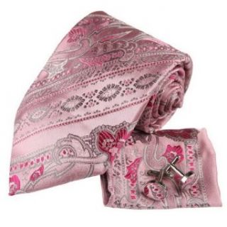 NEW Designes Pink Purple Paisleys 100% Jacquard Woven Silk Tie Hanky Mens Necktie and Cuff Links Cufflinks and Handkerchiefs Set H5018 148cm*9cm pink, purple at  Men�s Clothing store