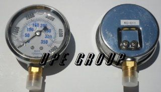 NEW STAINLESS STEEL LIQUID FILLED PRESSURE GAUGE WOG WATER OIL GAS 0 to 5000 PSI LOWER MOUNT 0 5000 PSI 1/4" NPT 2.5" FACE DIAL FOR COMPRESSOR HYDRAULIC AIR TANK PRESSURE WASHER