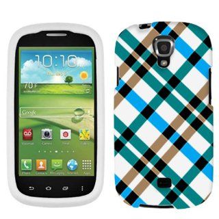 Samsung Galaxy Stratosphere II Blue Plaid on White Hard Case Phone Cover Cell Phones & Accessories