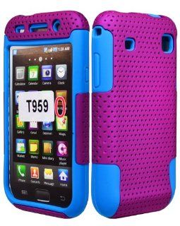 Purple Blue 2 in 1 Hybrid Rubber Plastic Skin Case Cover for Samsung Galaxy S Vibrant T959/ Samsung Galaxy S 4g/ T mobile Cell Phones & Accessories