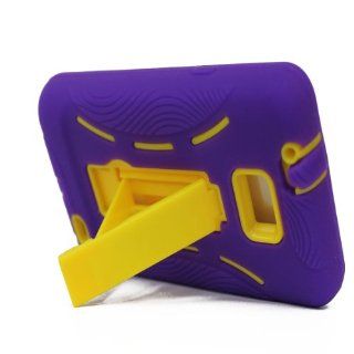 For Samsung Galaxy S II Galaxy SII Galaxy S2 Straight Talk Net10 SGH S959G S959G Hybrid Hard Rubber Case Purple Yellow with Stand 