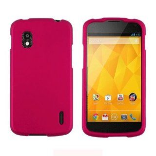 [ManiaGear] Hot Pink Rubberized Shield Hard Case for LG Googloe Nexus 4 E960 (T Mobile) Cell Phones & Accessories