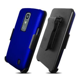 LG Nitro P960 Kombo Protex Dark Blue Rubber Feel Cell Phones & Accessories