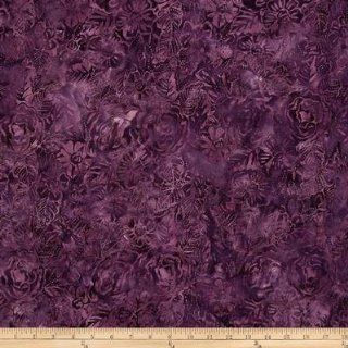 44'' Wide Tonga Batik Royal Velvet Floral Plum Fabric By The Yard