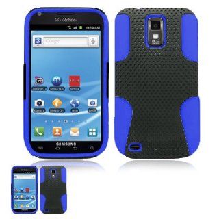 Samsung Galaxy S II T989 Black And Blue Hybrid Case Cell Phones & Accessories