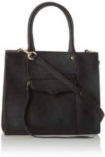 Rebecca Minkoff Saffiano Mab Tote Mini Cross Body Bag, Black, One Size Cross Body Handbags Shoes