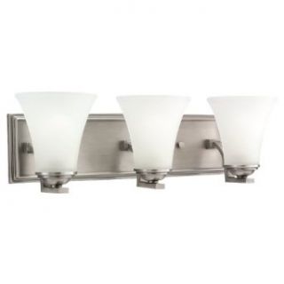 Sea Gull Lighting 44376 965 Bath Bar, Satin Etched Glass Shades and Antique Brushed Nickel, 3 Light   Vanity Lighting Fixtures  