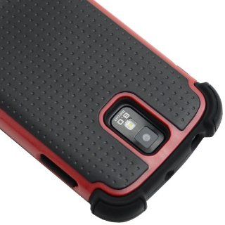 CellJoy Triple Defender Layered Back Cover Case for Samsung Galaxy S2 S II GS2 SGH T989 (T Mobile)   Red and Black [CellJoy Retail Packaging] Cell Phones & Accessories