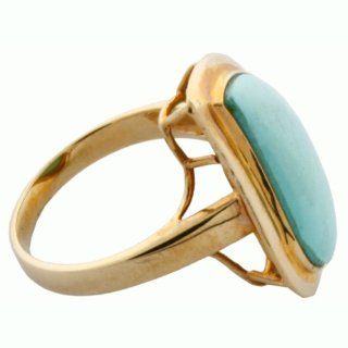 14 Karat Gold and Turquoise Paisley Design Ring. Jewelry