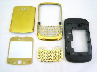BlackBerry Curve 8520 Gold Housing Cover Door Case Frame Fascia Plate + Buttons Mobile Phone Repair Parts Replacement Cell Phones & Accessories