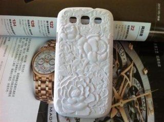 Shining Gold 3d Rose Flower Carving Cover Case for Samsung Galaxy S3 I9300,white Cell Phones & Accessories
