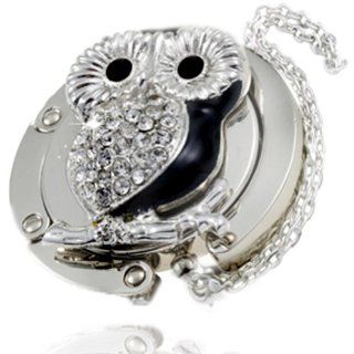 Silver/Black 3D Owl Foldable Purse Hanger Bag Hook FREE Gift Box by Small Goby 