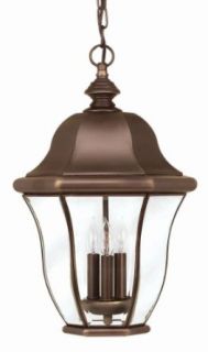 Hinkley Lighting 2332CB 3 Light Outdoor Pendant from the Monticello Collection, Copper Bronze   Ceiling Porch Lights  