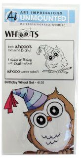 Art Impressions Birthday Whoot Set Rubber Stamp