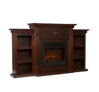 Holly & Martin™ Fredricksburg Electric Fireplace with Bookcases   Espresso   Smokeless Fireplaces