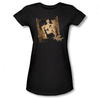 Bettie Page EXPOSED Short Sleeve Tee JUNIOR SHEER   BLACK T Shirt Clothing