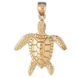 14K Gold Charm Pendant 3.1 Grams Nautical> Turtles975 Necklace Jewelry