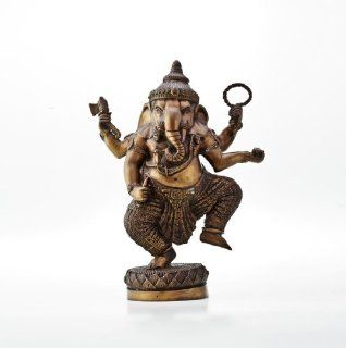 Bronze  Thai Small Scale Clay Statuette From Ramayana Epic  Ganesha Statue in Dancing Pose   Collectible Figurines
