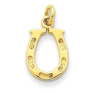 14k Solid Polished Horseshoe Charm, Best Quality Free Gift Box Satisfaction Guaranteed Pendant Necklaces Jewelry