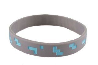 Minecraft Grey Rubber Diamond Bracelet Medium Jewelry