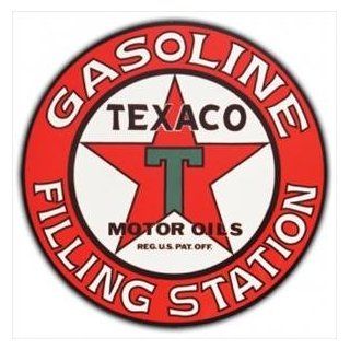 Signpast Reproduction Vintage Sign, TEXACO 42" Round Steel Sign (00181) Automotive