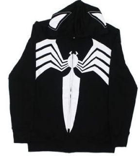 Venom Costume   Marvel Comics Hooded Sweatshirt Adult Small   Black Adult Sized Costumes Clothing