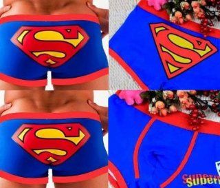 Sexy Cute Man's Cartoon Blue Superman Boxers Briefs Trunks Underwear Size L Waist 26.5" 30.5" Health & Personal Care