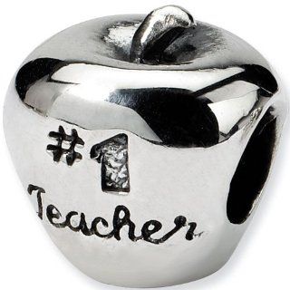 Reflection Beads Silver Number 1 Teacher Apple Career Bead Reflection Beads Jewelry