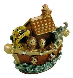 Bible Noahs Ark Animal Pairs Jewelled Trinket Box 988   Decorative Boxes