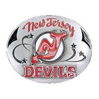 New Jersey Devils   NHL Pewter Belt Buckle  Sports & Outdoors