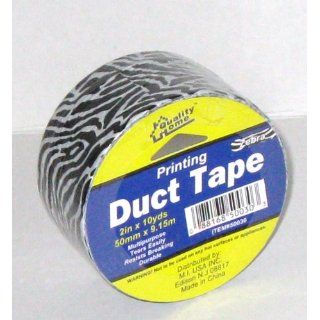 Quality Home 50030 Zebra Safari Animal Print All Purpose Duct Tape, 10 yards Length x 2" Width, Black/White