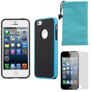 BIRUGEAR Black/ Blue Dual Tone Hybrid Hard Bumper TPU Back Cover Case plus Screen Protector for "The New iPhone" New Apple iPhone 5 6th Generation 5G (AT&T, T Mobile, Sprint, Verizon) with *pouch Case* Cell Phones & Accessories