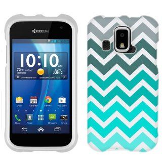 Kyocera Hydro XTRM Chevron Grey Green Turquoise Pattern Phone Case Cover Cell Phones & Accessories