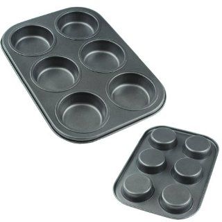 Estone 6 Flat Round Cakes Mold Tin Non Stick Bakeware Tool Pan Cookie Maker Mould Tray Baking Molds Kitchen & Dining