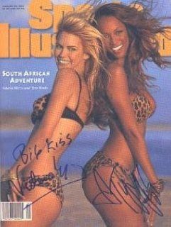 Tyra Banks & Valerie Mazza Autographed Sports Illustrated Magazine (Swimsuit Edition)  Sports Related Collectibles  Sports & Outdoors