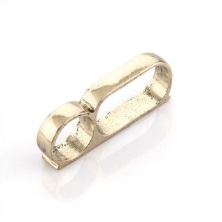 Men's 18mm Vintage Stainless Steel Finger Double Ring Band Unique Jewelry