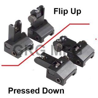 Flip Up Front and Rear Back up Iron Sight  Airsoft Gun Sights  Sports & Outdoors