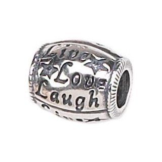 Sterling Silver Zable Live Laugh Love Bead Charm for Bracelet bz144.994 Jewelry