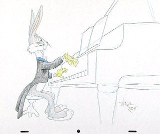 Bugs Bunny   Original Pencil Drawing By Virgil Ross Circa Late 1980's to Early 1990's of Character From Cartoon. Virgil Ross Entertainment Collectibles