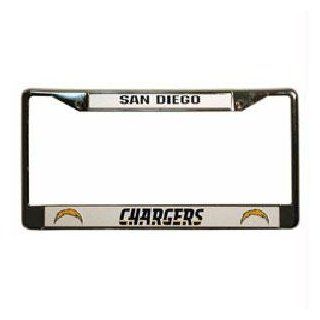 San Diego Chargers Chrome License Plate Frame(New Logo)  Sports Fan License Plate Frames  Sports & Outdoors