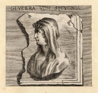 Antique Portrait Print GLYCERA SICYONIA Sandrart 1675   Etchings Prints