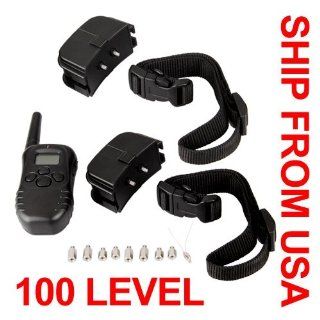 amzdeal 998D 2 100 Level LCD Shock Vibra Remote Control Dog Training Collar