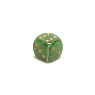 Vortex Dice 16mm d6 Green/gold Pipped Dice Toys & Games
