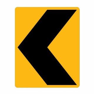 Tapco W1 8L High Intensity Prismatic Railroad Sign, Legend "Left Chevron", 24" Width x 30" Height, Black on Yellow Industrial Warning Signs
