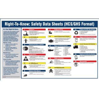 Accuform Signs ZTP133 SDS Poster (English), "SAFETY DATA SHEETS (HCS 2012/GHS FORMAT)", 20" Length x 32" Width, Laminated Flexible Plastic Industrial Lockout Tagout Tags