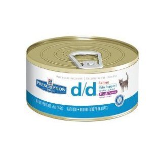 Hill's Prescription Diet d/d Feline Skin Support Duck Formula Canned Food 24/5.5 oz cans  Pet Food 