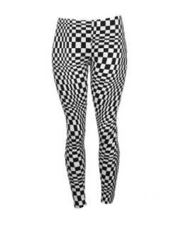 Sexy Comfortable Black & White Checkered Style Stretch Leggings