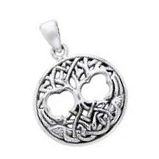 Unique Sterling Silver Celtic Knot Tree of Life .925 Pendant Necklace 7/8" X 7/8" Jewelry