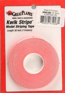 Striping Tape Fluorescent Red 1/4" Toys & Games
